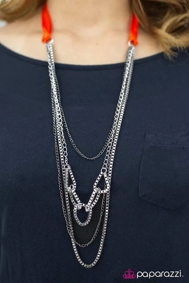 Necklaces Paparazzi Jewelry Paparazzi Necklace Delicately Dangerous Orange