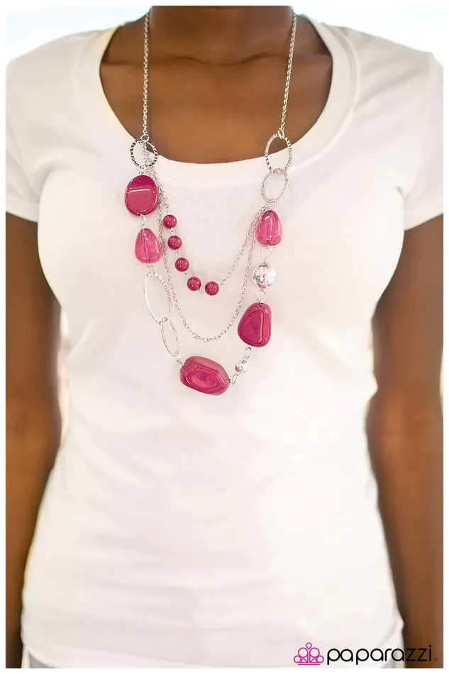 Necklaces Paparazzi Jewelry Paparazzi Necklace Easy On The Eyes Pink