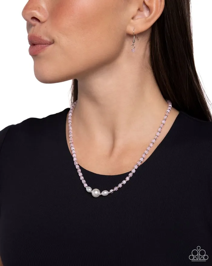 Necklaces Paparazzi Jewelry Paparazzi Necklace Fight Like a PEARL Pink