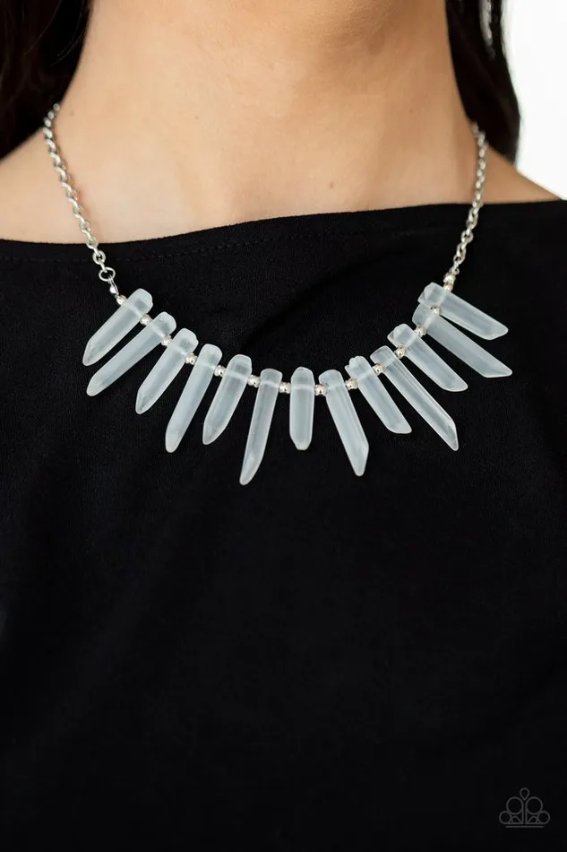 Necklaces Paparazzi Jewelry Paparazzi Necklace Ice Age Intensity White