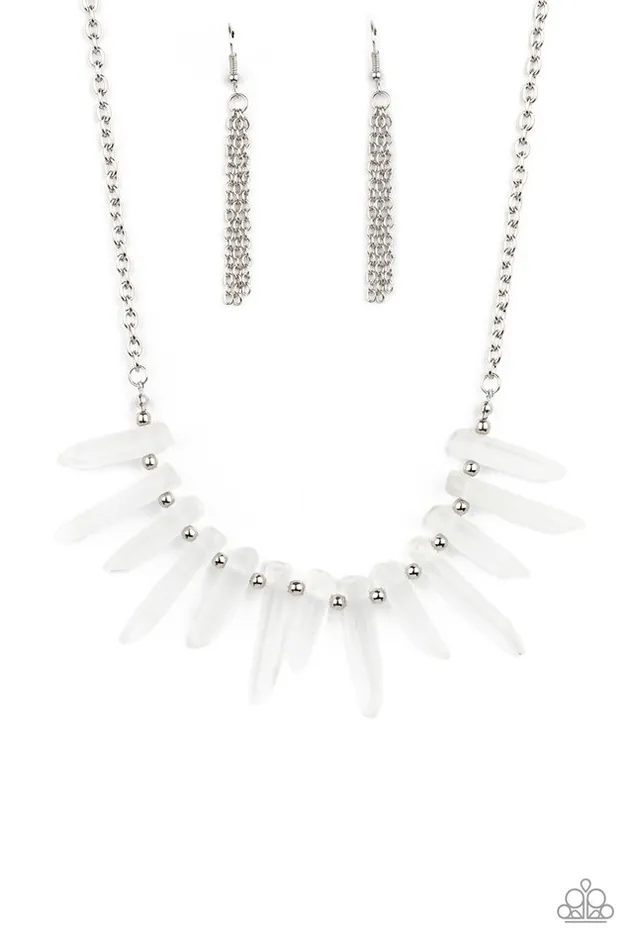 Necklaces Paparazzi Jewelry Paparazzi Necklace Ice Age Intensity White Necklaces Paparazzi Jewelry Paparazzi Necklace Ice Age Intensity White