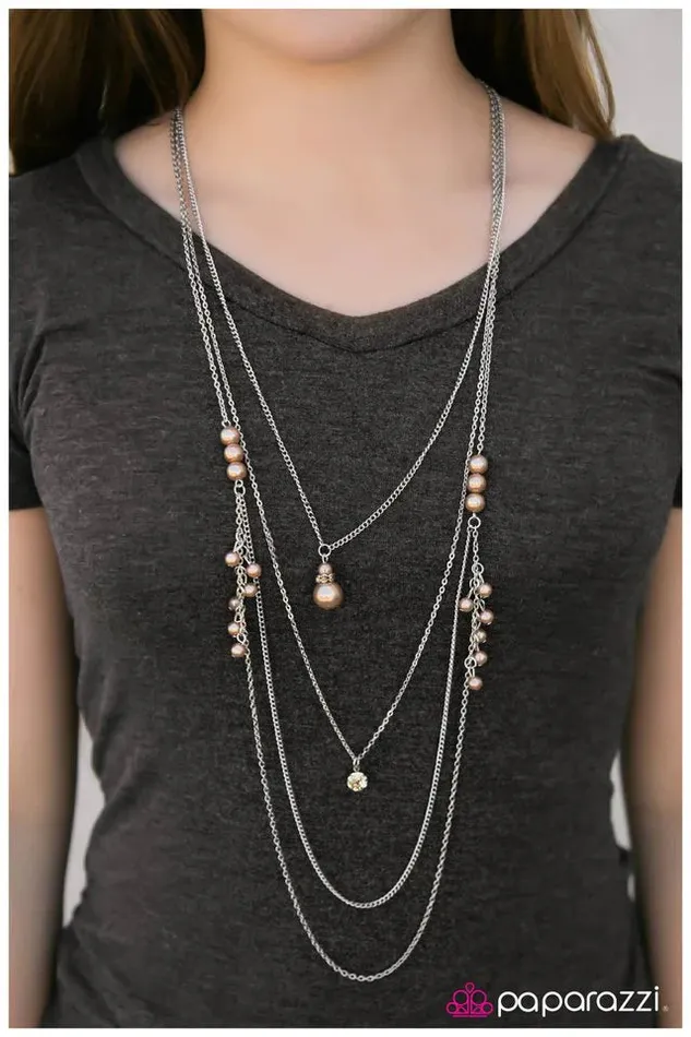 Necklaces Paparazzi Jewelry Paparazzi Necklace Imperfect Cadence Brown