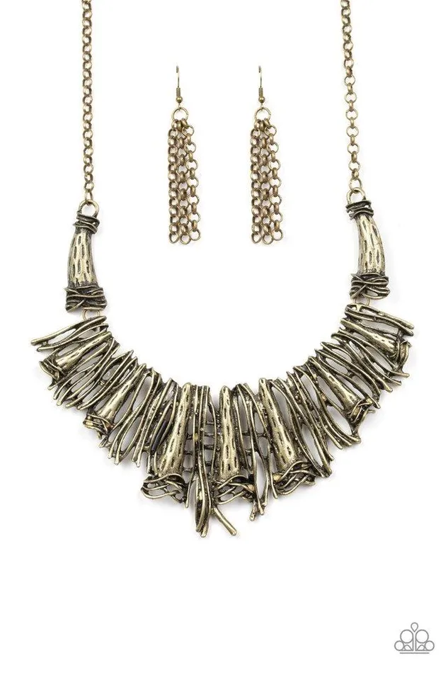 Necklaces Paparazzi Jewelry Paparazzi Necklace In The MANEstream Brass