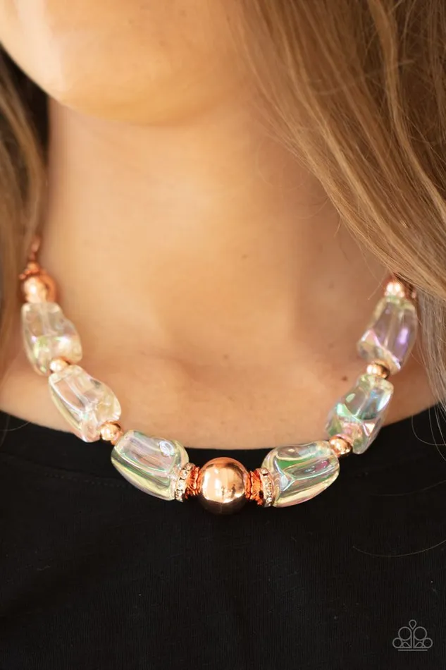 Necklaces Paparazzi Jewelry Paparazzi Necklace Iridescently Ice Queen Copper
