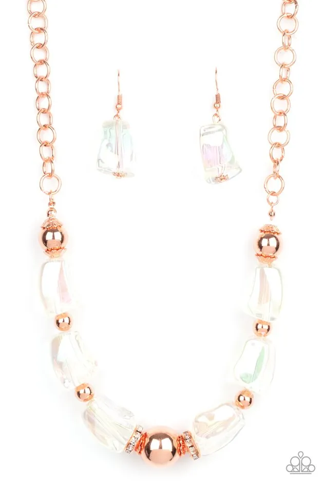 Necklaces Paparazzi Jewelry Paparazzi Necklace Iridescently Ice Queen Copper Necklaces Paparazzi Jewelry Paparazzi Necklace Iridescently Ice Queen Copper
