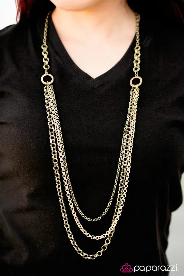 Necklaces Paparazzi Jewelry Paparazzi Necklace Moto Movement Brass