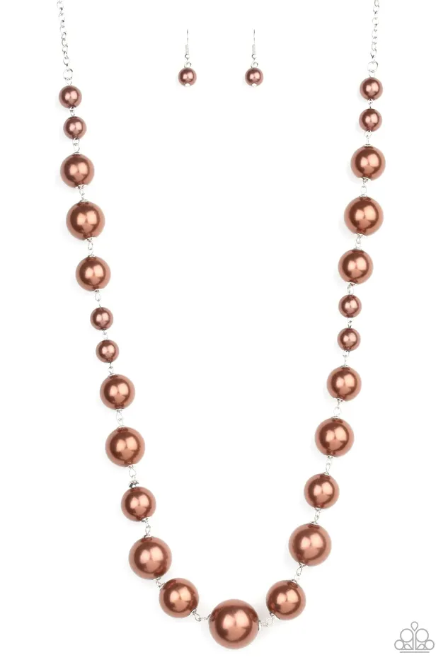 Necklaces Paparazzi Jewelry Paparazzi Necklace Pearl Prodigy Brown