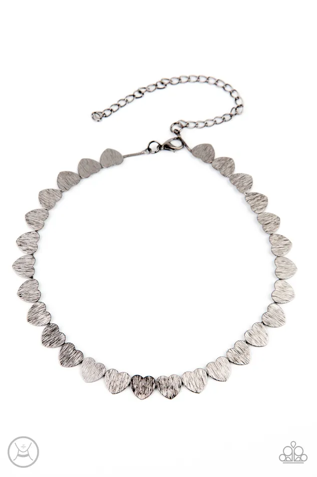 Necklaces Paparazzi Jewelry Paparazzi Necklace Playing HEART To Get Black Necklaces Paparazzi Jewelry Paparazzi Necklace Playing HEART To Get Black