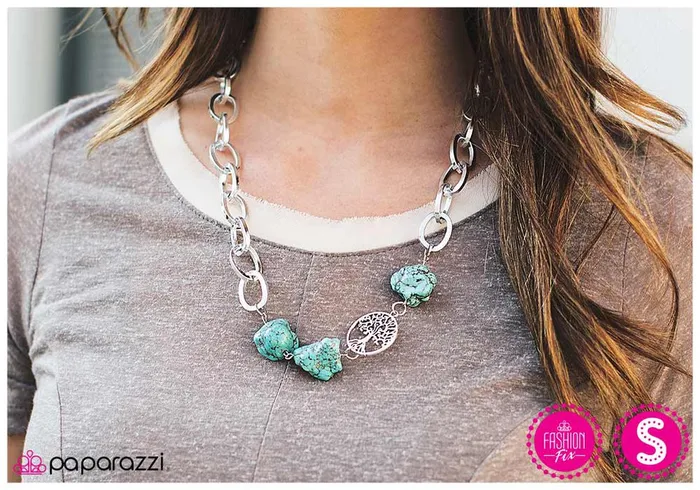 Necklaces Paparazzi Jewelry Paparazzi Necklace Putting Down Roots Blue