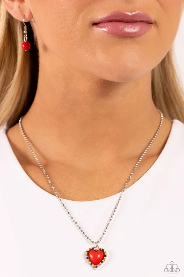 Necklaces Paparazzi Jewelry Paparazzi Necklace Romantic Ragtime Red