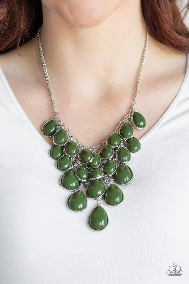 Necklaces Paparazzi Jewelry Paparazzi Necklace Shop Til You TEARDROP Green