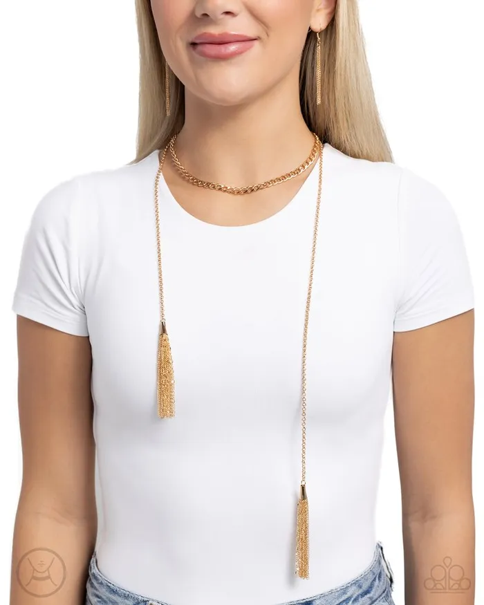 Necklaces Paparazzi Jewelry Paparazzi Necklace Tassel Theme Gold