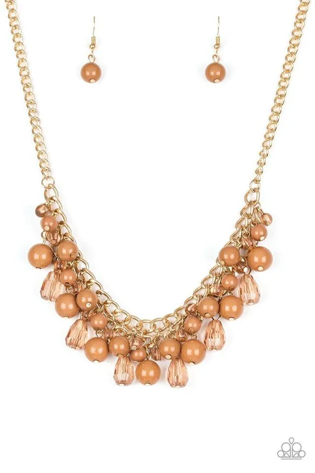 Necklaces Paparazzi Jewelry Paparazzi Necklace Tour de Trendsetter Brown
