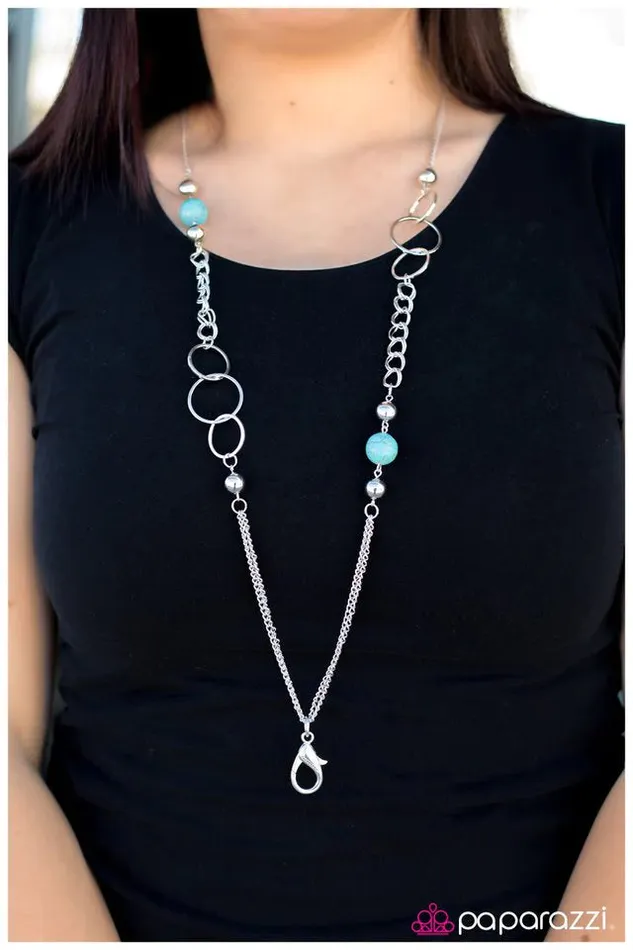 Necklaces Paparazzi Necklace A Natural Leader Blue Paparazzi Jewelry