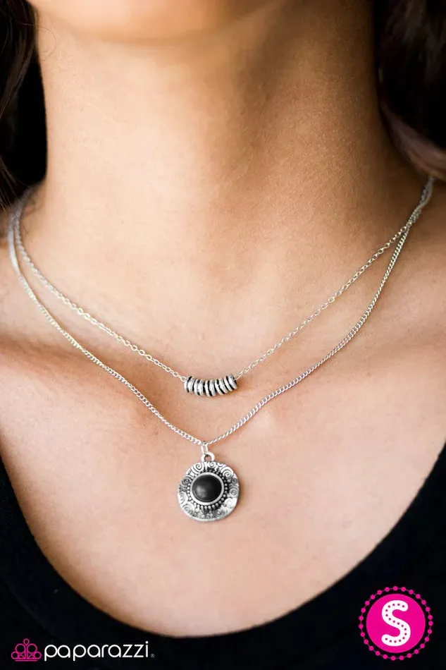 Necklaces Paparazzi Necklace Dizzying Dunes Black Paparazzi Jewelry