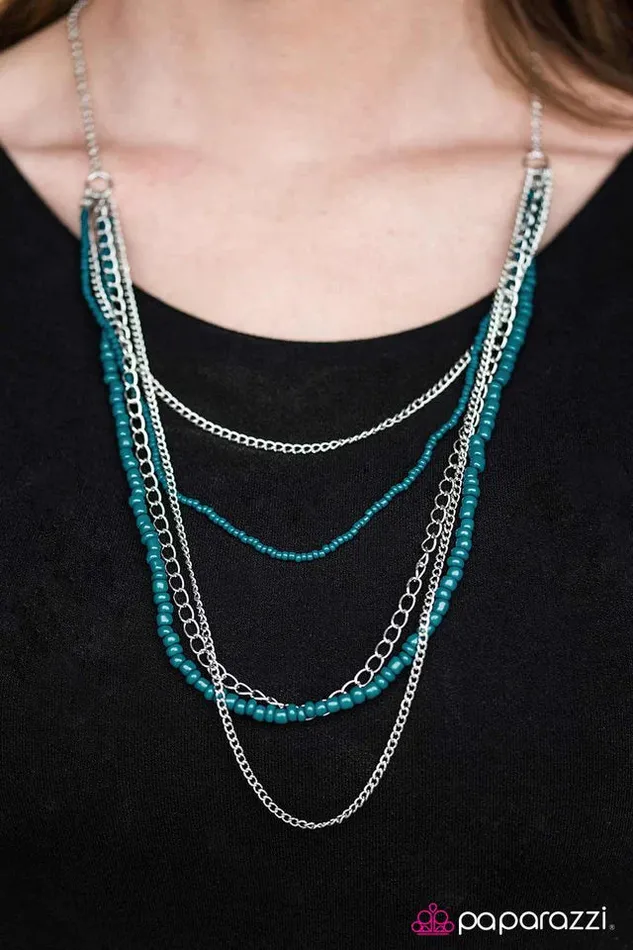 Necklaces Paparazzi Necklace No Place Id Rather BEAD Blue Paparazzi Jewelry
