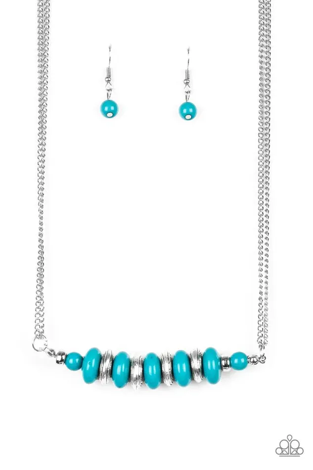 Necklaces Paparazzi Necklace On Mountain Time Blue Paparazzi Jewelry