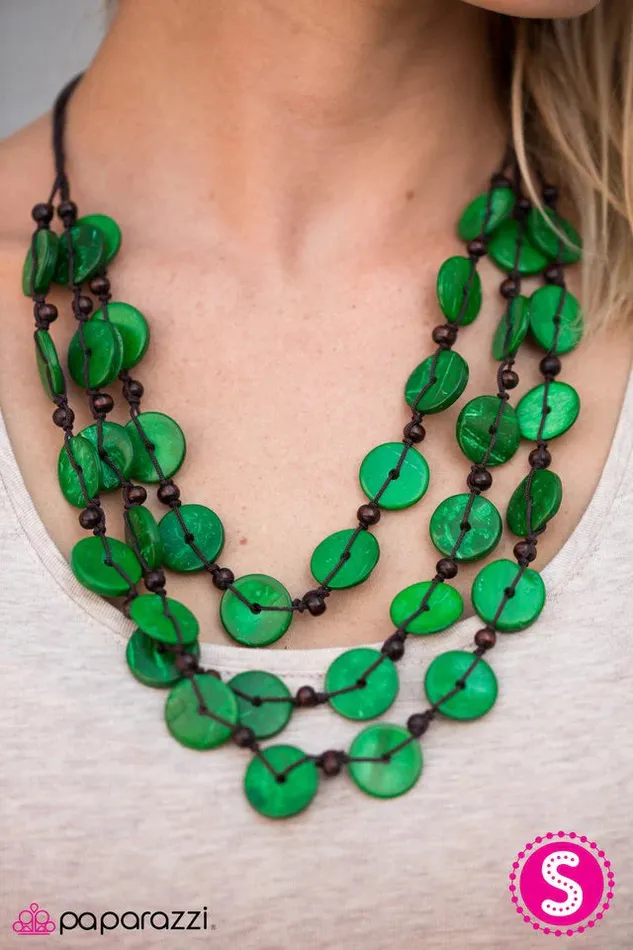 Necklaces Paparazzi Necklace Tiki Tango Green Paparazzi Jewelry