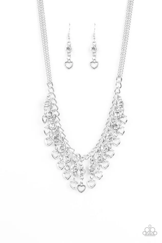 Necklaces Paparazzi Necklace Valentines Day Drama White Paparazzi Jewelry