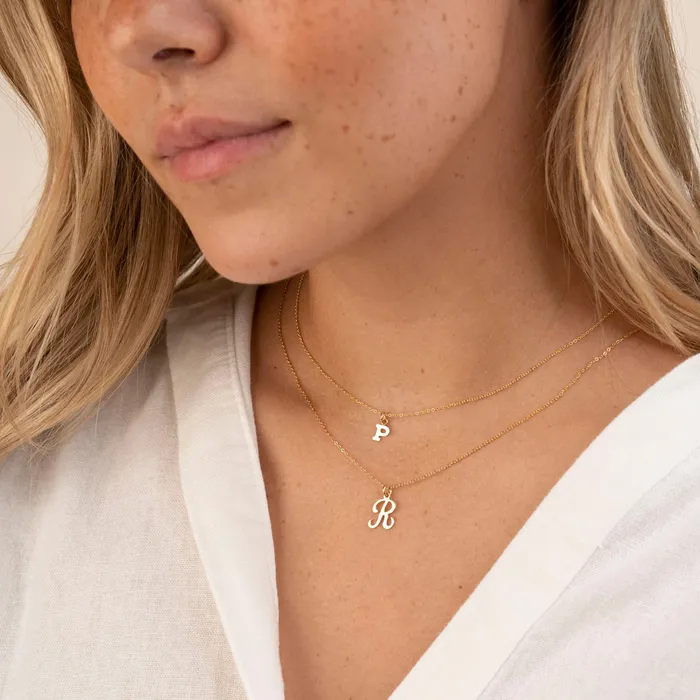 Necklaces TheRoseGypsy Gold Filled Letter Necklace Letter Charm