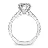 Noam Carver Rings 14K White Gold Semi Mount Diamond Ring with Thick Prong Head Noam Carver Rings 14K White Gold Semi Mount Diamond Ring with Thick Prong Head