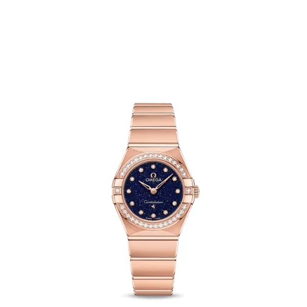 Omega Bracelets Omega Constellation 25mm Watch Ref 13155256053002 Blue Diamond Index Dial Diamond Bezel 18K Rose Gold Bracelet Omega Bracelets Omega Constellation 25mm Watch Ref 13155256053002 Blue Diamond Index Dial Diamond Bezel 18K Rose Gold Bracelet