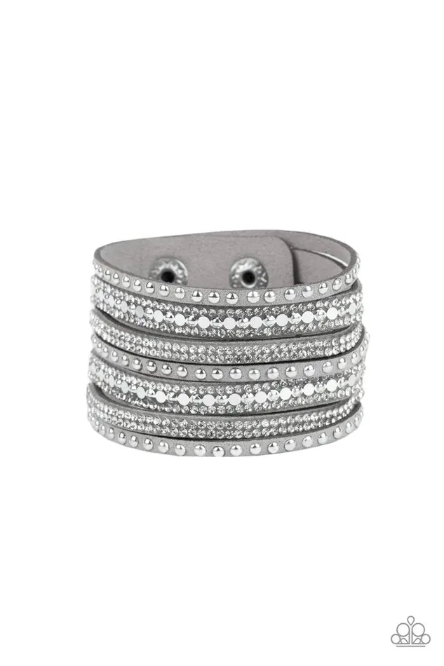 Paparazzi Bracelet All Hustle and Hairspray Silver Paparazzi Jewelry Bracelets