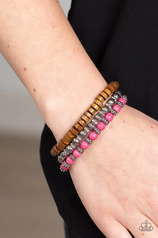 Paparazzi Bracelet ESCAPADE Route Pink Paparazzi Jewelry Bracelets
