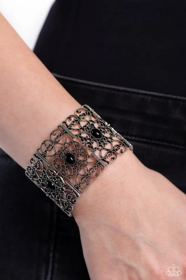 Paparazzi Bracelet Fairest Filigree Black Paparazzi Jewelry Bracelets