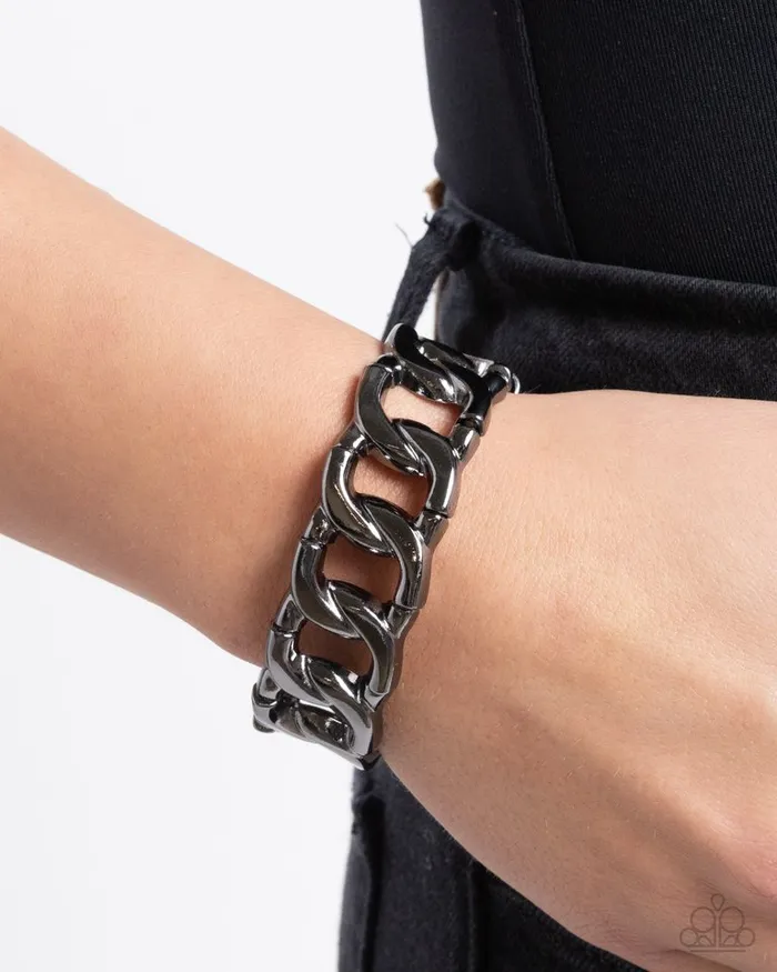 Paparazzi Bracelet Forged in Fame Black Paparazzi Jewelry Bracelets