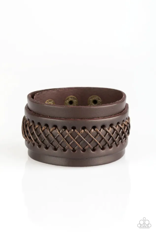 Paparazzi Bracelet OUTLAW and Order Brown Paparazzi Jewelry Bracelets