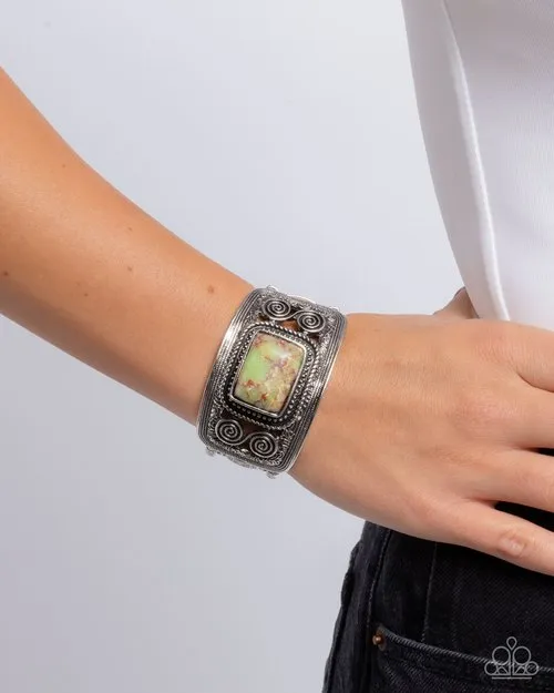 Paparazzi Bracelet Rustic Reaction Green Paparazzi Jewelry Bracelets