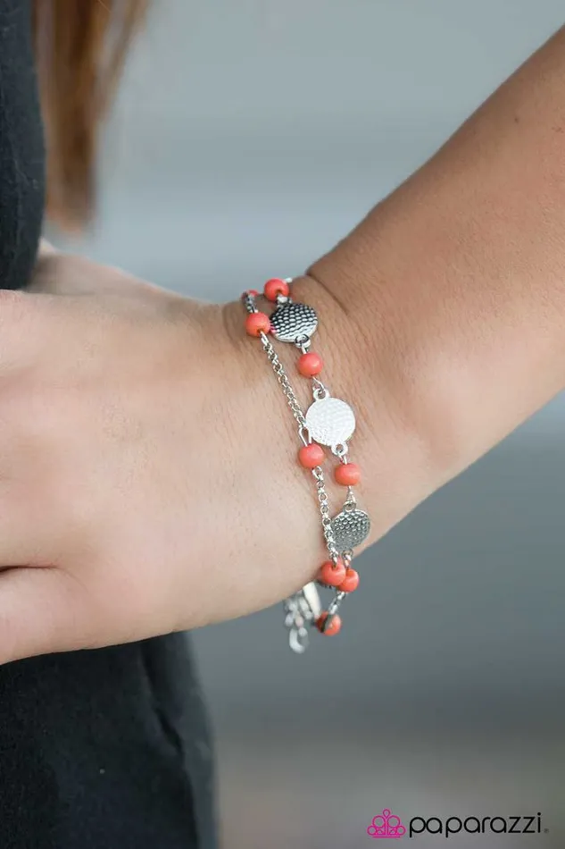 Paparazzi Bracelet SEAS The Day Orange Paparazzi Jewelry Bracelets