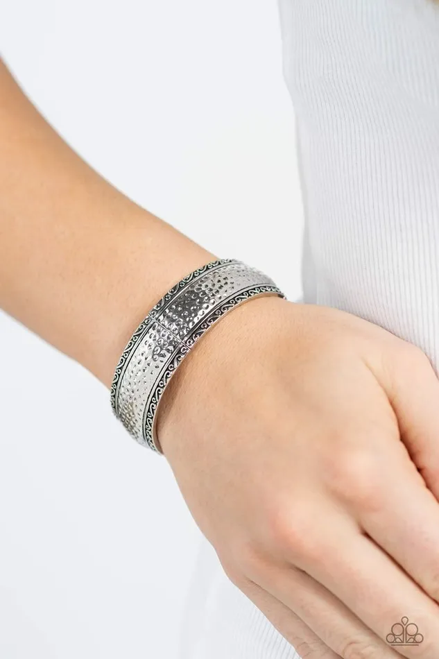 Paparazzi Bracelet Textile Tenor Silver Paparazzi Jewelry Bracelets