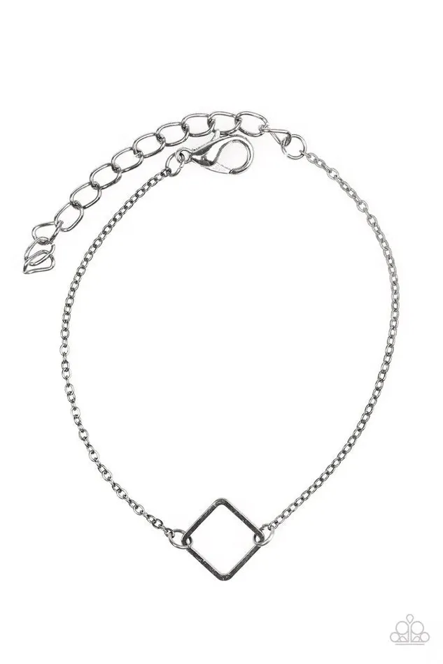 Paparazzi Bracelet The SQUARE Minimum Black Paparazzi Jewelry Bracelets