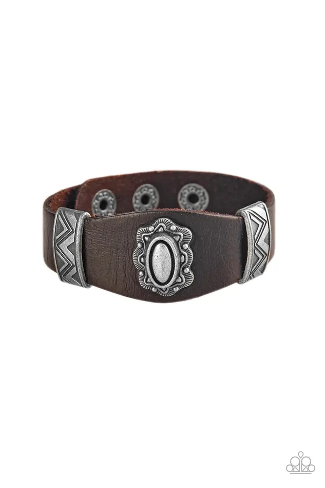 Paparazzi Bracelet Western Romance Brown Paparazzi Jewelry Bracelets