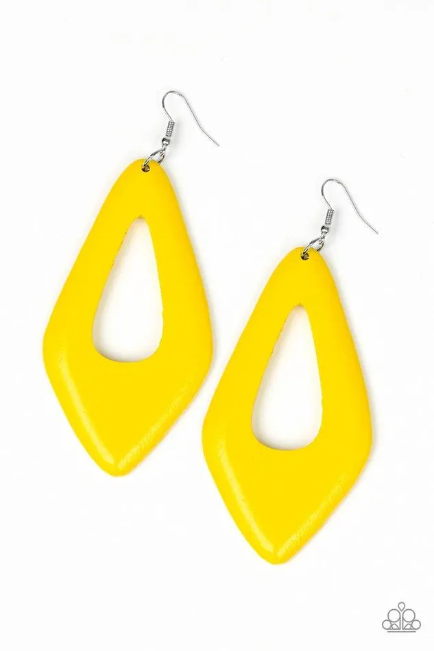 Paparazzi Earring A SHORE Bet Yellow Paparazzi Jewelry Earrings