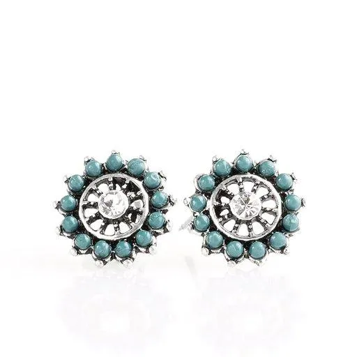 Paparazzi Earring Dreamy Dahlia Blue Paparazzi Jewelry Earrings