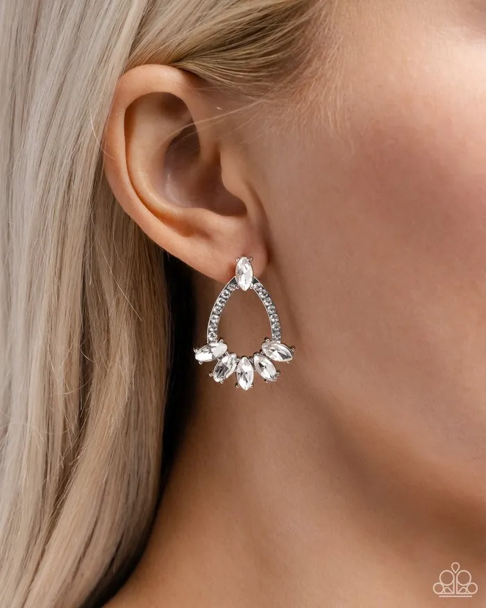 Paparazzi Earring Experience Elegance White Paparazzi Jewelry Earrings