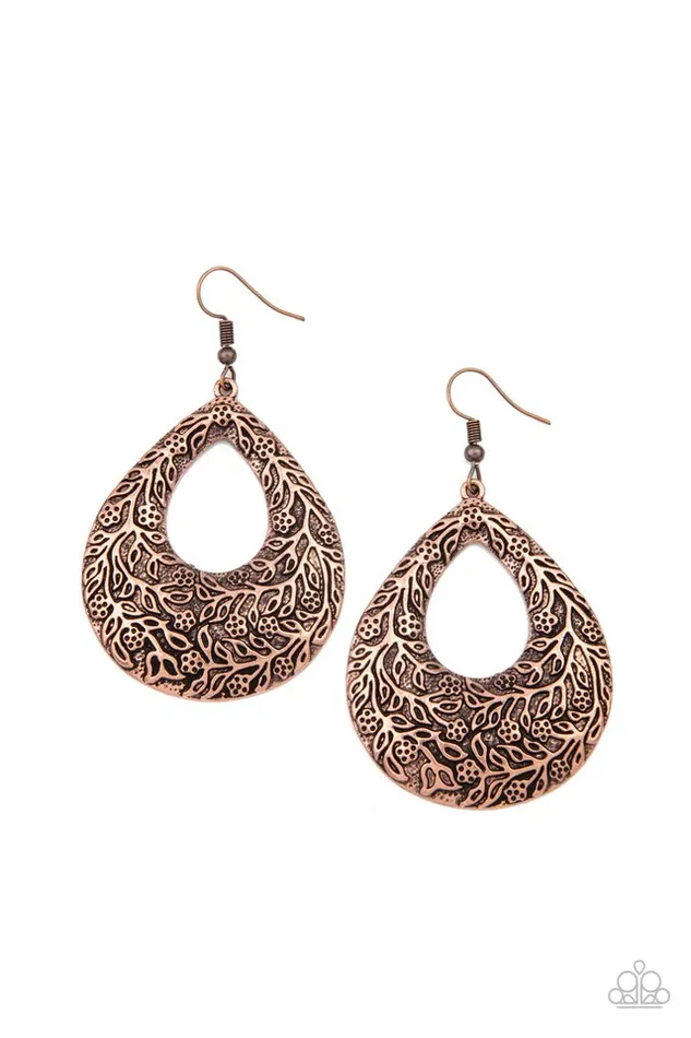 Paparazzi Earring Flirtatiously Flourishing Copper Paparazzi Jewelry Earrings Paparazzi Earring Flirtatiously Flourishing Copper Paparazzi Jewelry Earrings