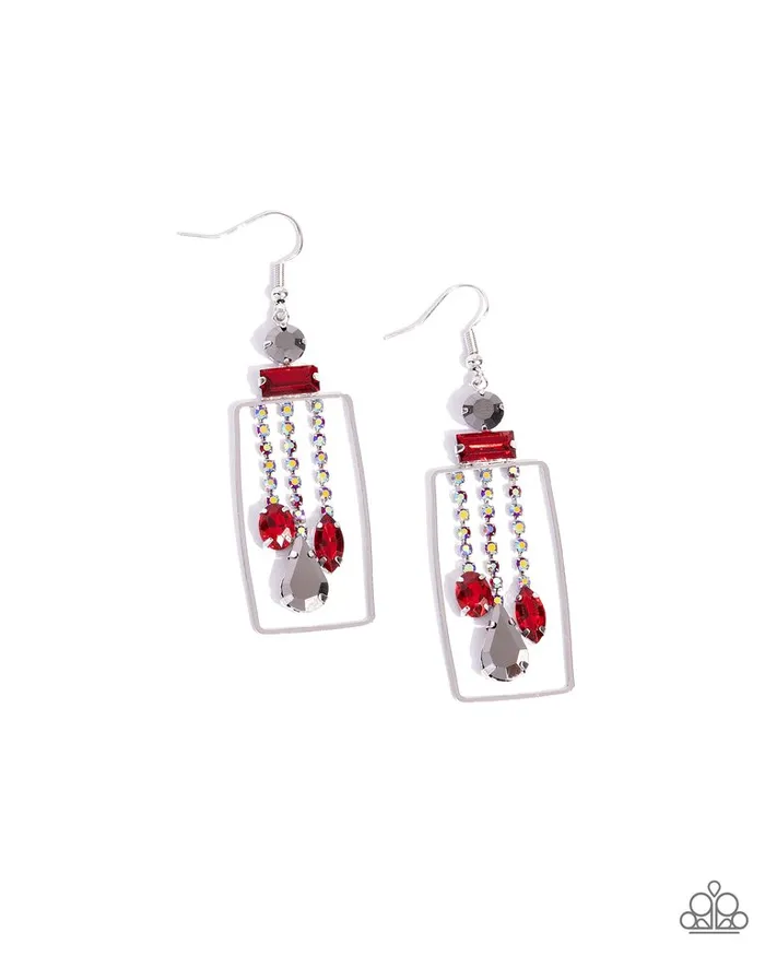 Paparazzi Earring Framed Feature Red Paparazzi Jewelry Earrings Paparazzi Earring Framed Feature Red Paparazzi Jewelry Earrings