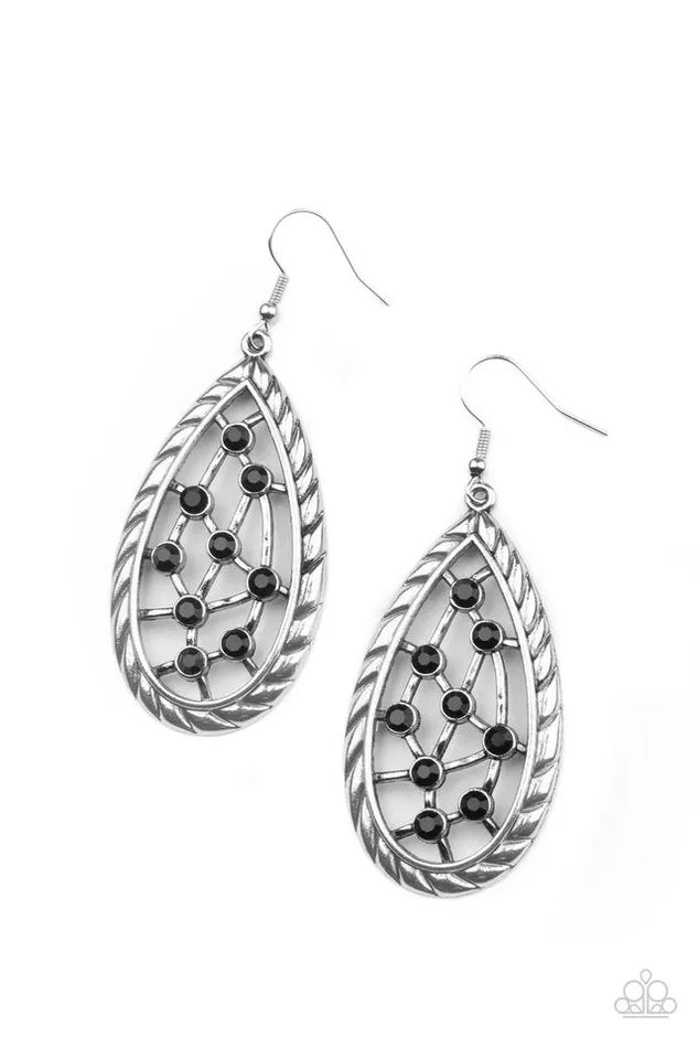 Paparazzi Earring Industrial Incandescence Black Paparazzi Jewelry Earrings