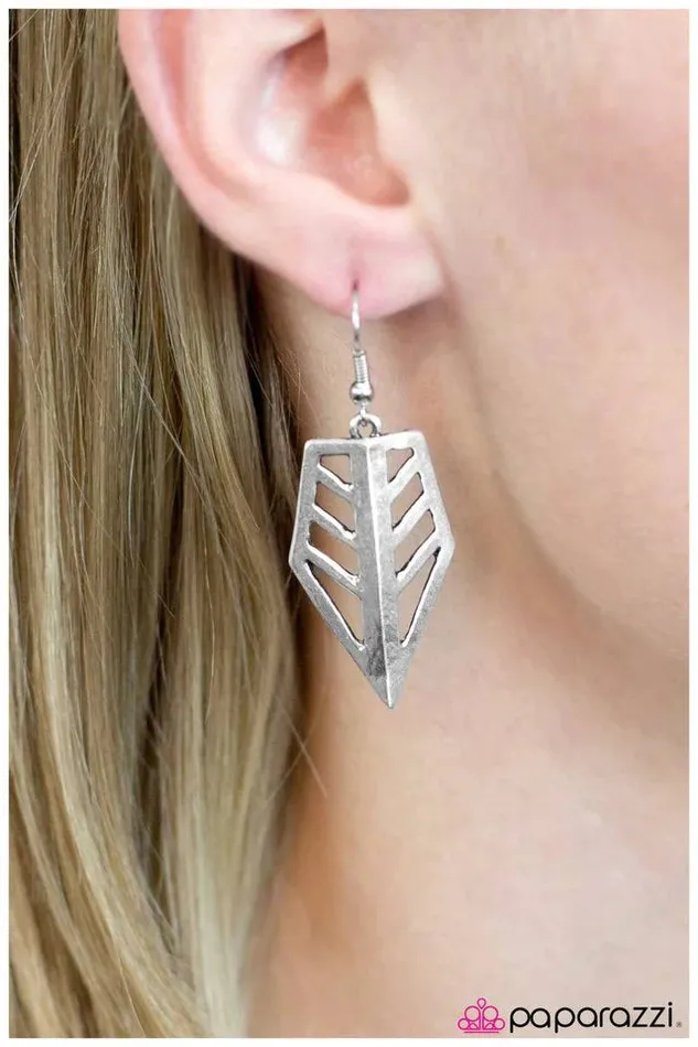 Paparazzi Earring Iron Maiden Silver Paparazzi Jewelry Earrings