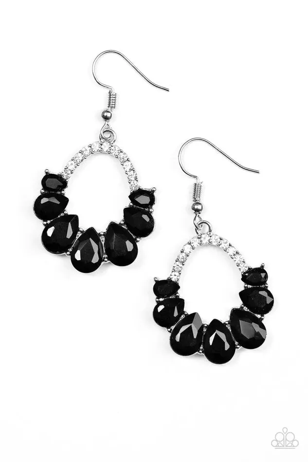 Paparazzi Earring Kissable Shimmer Black Paparazzi Jewelry Earrings