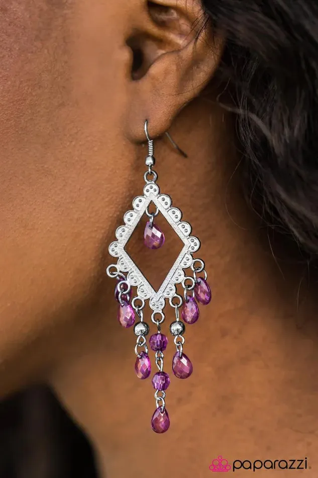 Paparazzi Earring Kite Runner Purple Paparazzi Jewelry Earrings