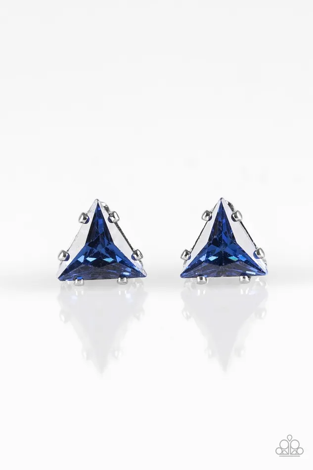 Paparazzi Earring Prismatic Shine Blue Post Paparazzi Jewelry Earrings