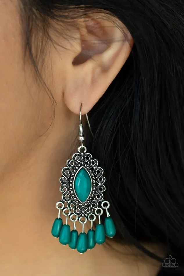 Paparazzi Earring Private Villa Green Paparazzi Jewelry Earrings