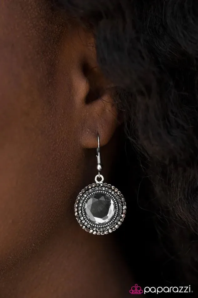 Paparazzi Earring Slay Your Own Dragons Silver Paparazzi Jewelry Earrings