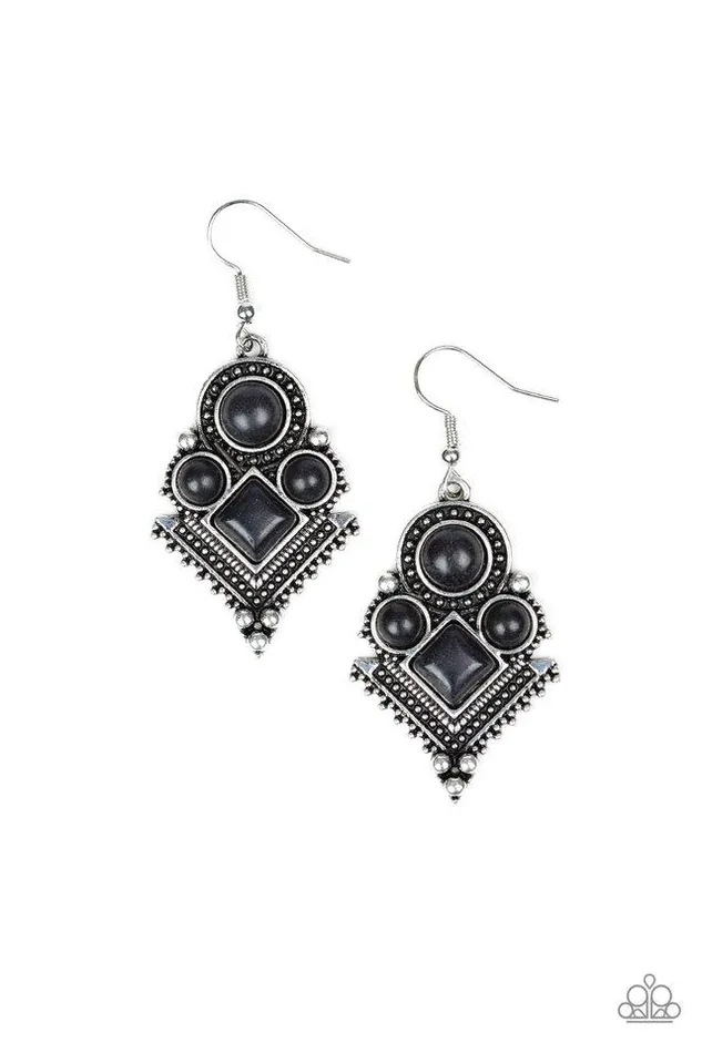 Paparazzi Earring So Sonoran Black Paparazzi Jewelry Earrings