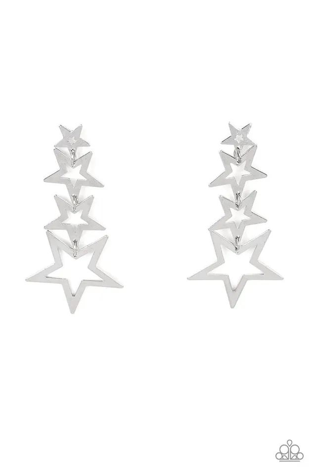Paparazzi Earring Superstar Crescendo Silver Paparazzi Jewelry Earrings Paparazzi Earring Superstar Crescendo Silver Paparazzi Jewelry Earrings